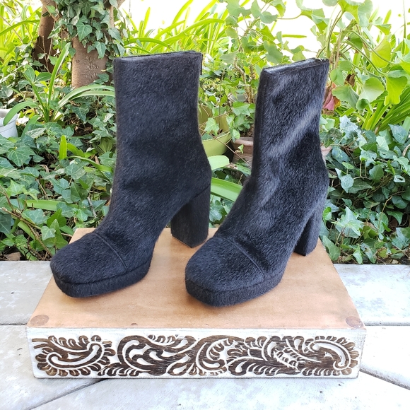 Retro-Inspired Pony Hair Free People Boots - Picture 6 of 8